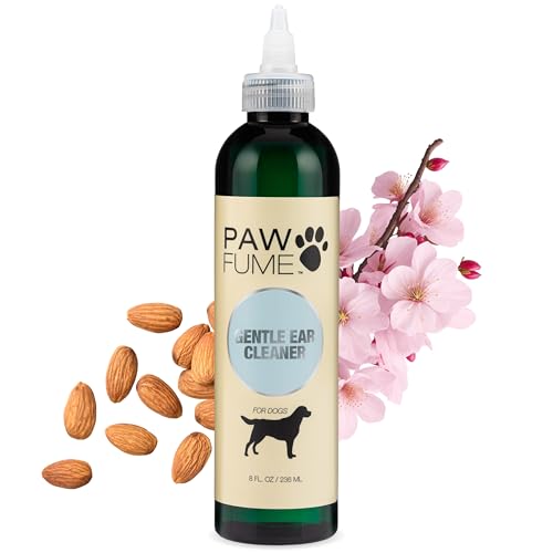 PawFume Dog Ear Cleaner Solution, 1-Pack Soothe Itchy Ears Instantly with St. Johns Wort & Almond Extracts, Vet-Certified Formula, Alcohol-Free & Sulfate-Free Dog Ear Wash for All Breeds