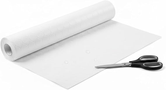 Dolap ve Buzdolabı Raf Örtüsü – 5 Metre x 50 cm Kesilebilir Rulo | Kaymaz, Su Geçirmez, Hijyenik Raf Koruyucu | Çekmece, Mutfak, Banyo ve Kitaplık Düzenleyici
