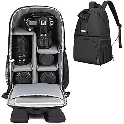 CADeN Camera Backpack, DSLR SLR Camera Bag Fits 12 Inch Laptop for Men Women Waterproof, Camera Case Compatible for Sony Canon Nikon Camera and Lens Tripod Accessories