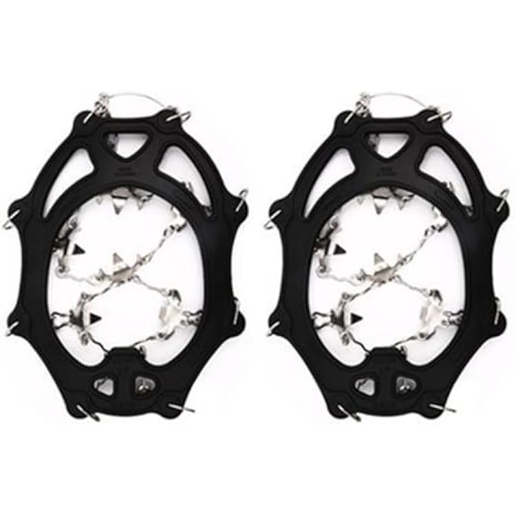 Stainless Steel Micro Spike Crampons Ice Snow Grips 1 Pair Snow Walk Traction Cleats Ice Cleats Traction Anti-Slip Shoes Ice Gripper for Walking,Jogging, Climbing and HikingBlack,Medium