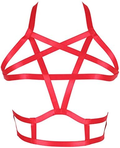 Pentagram Body Harness for Women Bra Lingerie cage Top Punk Plus Size Chest Strap Belts Halloween Festival Rave