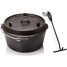 Petromax Cast Iron Dutch Oven Planner Base ft9-t, Dutch Pot with Lid Lifter