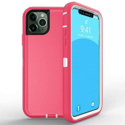 for iPhone 12 Case Full Protective Anti-Scratch Resistant Cover Cover Drop Protection Case for Apple iPhone 12 6.1 Pink White