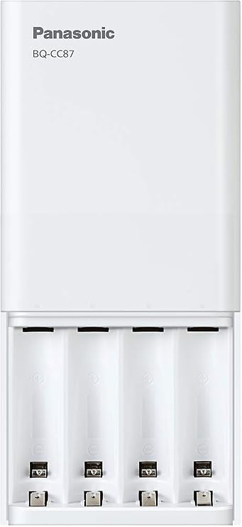 Panasonic BQ-CC87ABBA eneloop Advanced Individual Battery Charger with Portable Charging Technology, White