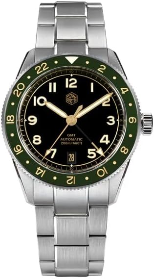 San Martin Watches for Men - NH34 Movement Automatic Dive Watch SN0140W 38mm Mens Watch 20Bar Waterproof Sapphire Crystal Luminous Mechanical Wristwatch