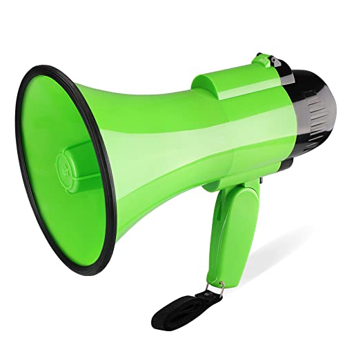 Portable Megaphone SpearkerBullhorn-with Built-in SirenAlarm-Music-30 Watt Power & 800 Yard Range-Sliding Volume Adjustment-Powerful and Lightweight-ER46S