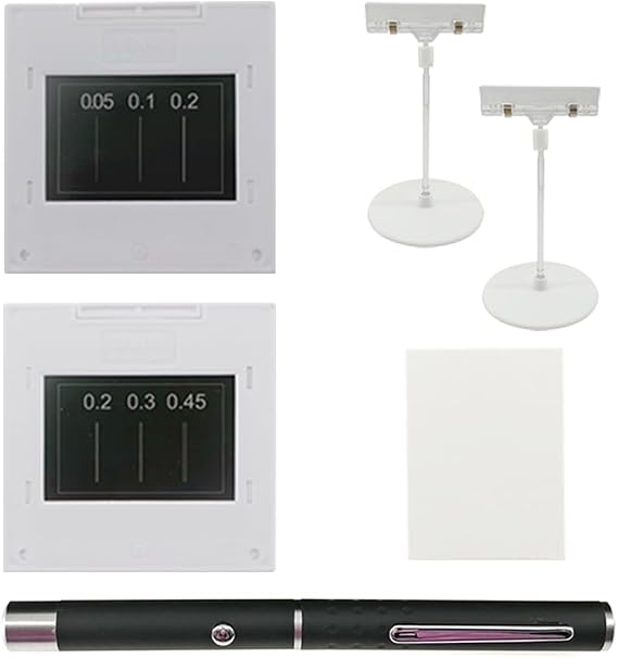 Young's Double-Slit Experiment, Single Slit, with Holder Observation Board Red Light Source, Optics Elements, Optical Physical Experiment Kit, Interference Diffraction Grating Sheet 50 * 50mm