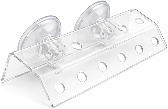 kcrygogo Coral Frag Holder Acrylic Coral Frag Rack with Powerful Double Suction Cups Suitable for Household Fish Tanks (10 Plug Holes) Use Only After Removing The Protective Film.