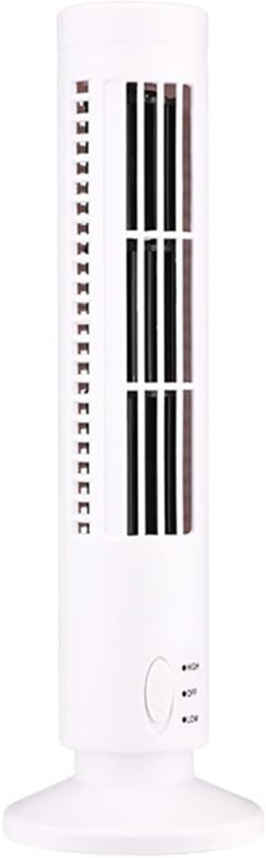 New USB Tower Fan Bladeless Fan Tower Electric Fan Mini Vertical Air Conditioner, Bladeless Standing Fan White