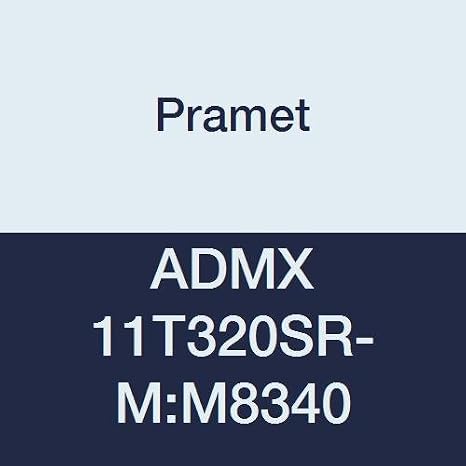 Pramet ADMX 11T320SR-M:M8340 Carbide Milling Insert, Steel, Stainless and Super Alloy (P40,M30,S30), Positive Geometry, ADMX Style, 0.079" Radius (Pack of 10)