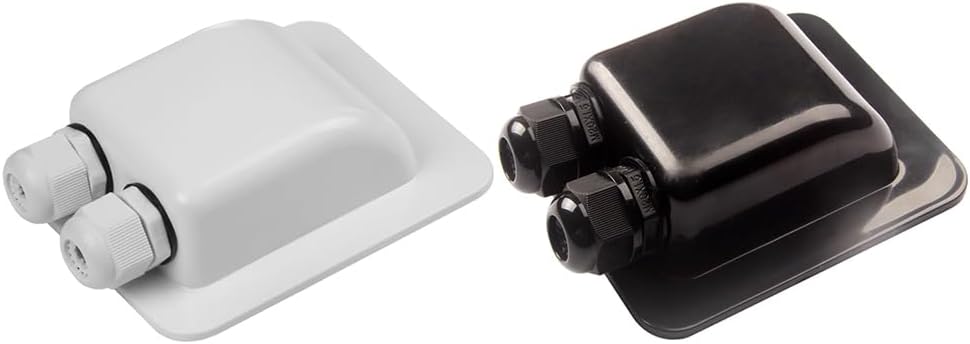 Weatherproof ABS Solar Double Cable Entry Gland for All Cable Types 2mm to 6mm & 6mm to 12mm, Black, Ideal for Solar Panels, DC Power, Aerial, Boat, RV, Campervan & More