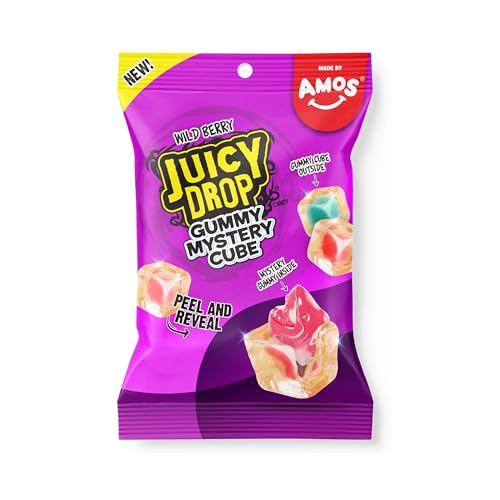 Juicy Drop Easter Mystery Gummy Candy Cubes, Wild Berry Flavor, 3.5oz, Peelable Strawberry Gummy Cube, Mystery Animal Inside, 2-in-1 Treat, Easter Basket Stuffers, Gifts for Kids, Party Favors