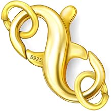 Dailyacc S925 Double Opening Lobster Clasp Sterling Silver and Gold Necklace Bracelet Extender Clasps and Closures for DIY Jewelry