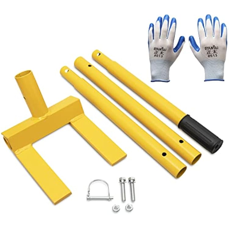 Pallet Buster Tool - Strong Steel Breaker for Reclaimed Wood, Reusing, Recycling - Warehouse, Industrial Equipment, Complete with Gloves