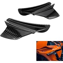 2 PCS Motorcycle Fairing Wings, Carbon Fiber Side Air Deflectors, Fashion Motorcycle Aerodynamic Side Spoiler Winglet, Universal Air Deflectors Fairing Winglets Modified (Carbon Fiber)
