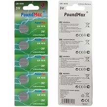PoundMax CR 1616 Batteries 3v Lithium Button Cell Battery Combo Pack - 5 Count