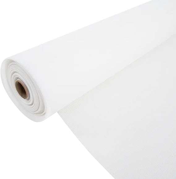 Windows and Door Screen Mesh Replacement, 59 x 236.2 Inch Cuttable DIY Adjustable Nylon Netting Roll for Patio, Porch, Sliding Doors, White