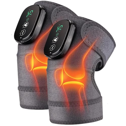 NORTHERN BROTHERS Heated Knee Massager with 3 Heat & Vibration - Adjustable Knee Heating Pad for Pain Relief,Cordless Knee Warmer Brace for Arthritis,Shoulder & Elbow Therapy