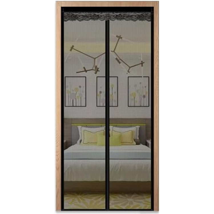 Magnetic Screen Door 35x79, Magnetic Mesh Door for Sliding Door, Magnetic Screens for Sliders, Heavy Duty Mesh Curtain for Sliding Door, Mesh Screen Door with Magnets