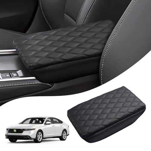 Autorder Center Console Cover for 2023-2025 2026 Honda Accord Accessories Armrest Cushion Cover Nappa Leather Middle Console Covers Accord Console Cushion Pad Anti-Scratch