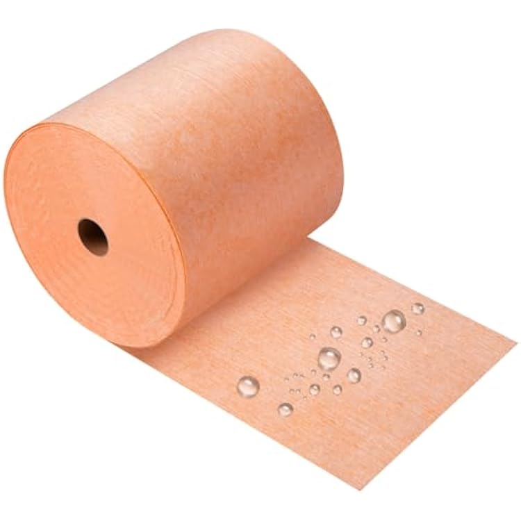 Boshen Waterproof Membrane 5inch x 98.42Ft Underlayment Shower Membrane 20mils Thickness Waterproofing Polyethylene Fabric for Tiles, Shower Walls, Bathroom Floors