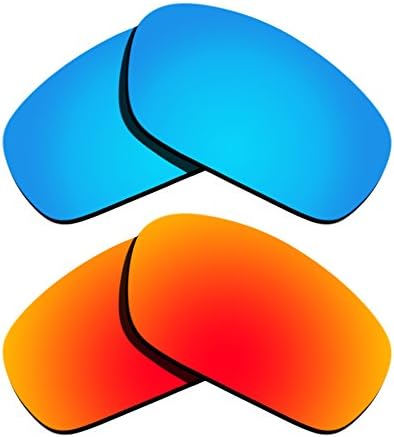 Ice Blue&Orange Red Replacement Lenses for Oakley Pit Boss II OO9137 Polarized