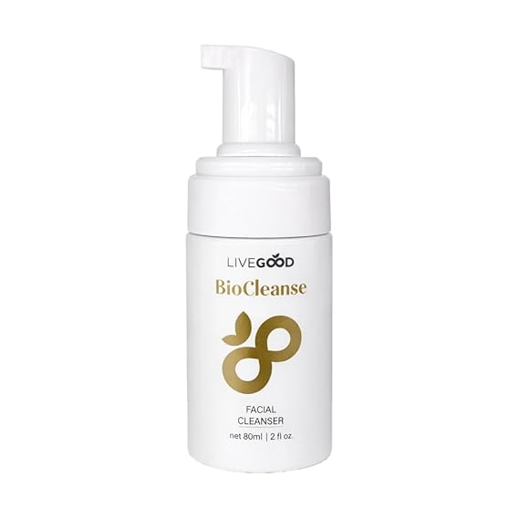 LIVEGOOD BioCleanse Facial Cleanser | Amino Acid Foaming Face Wash with Ceramides, Niacinamide & Blue Lotus | Gentle Daily Cleanser for Normal, Dry & Combination Skin