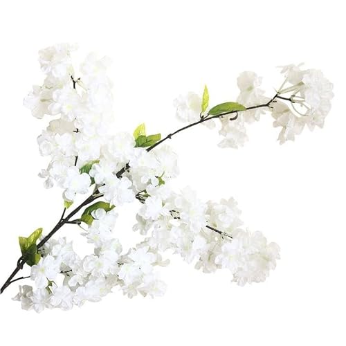 Artificial Flower Spring Branch Japanese Cherry Blossom 90 Cm White