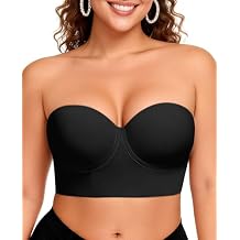 Upushall Strapless Bras for Women Large Breasts Longline Plus Size Anti-Slip Supportive Corset Bra Full Coverage