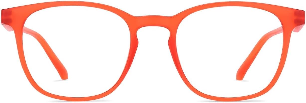 HUSTLR Lenskart Zero Power Bluecut & Anti-Glare Computer Glasses Square Edge Known on Shark Tank for Men and Women, Medium, LB E14058-W