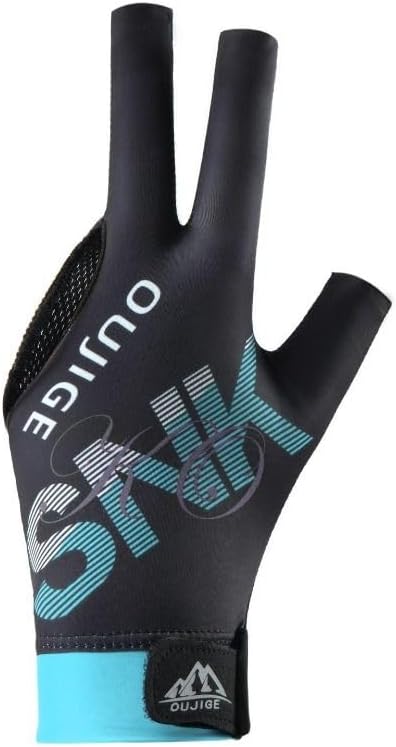 Three Finger Breathable Billiards Glove, Professional Anti Slip Dew Left Hand Billiards Training Gloves Pool Accessories
