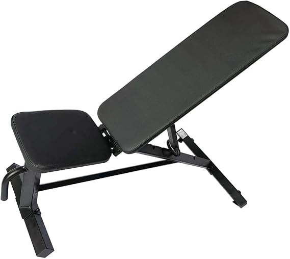 Reclining Adjustable Weight Bench, Folding Exercise Bench Folding Strength Training Weight Bench for Home Gym, Total Body Workout