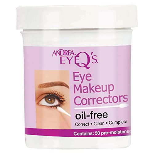 Andrea Eyeqs Oil-free Eye Make-up Correctors Pre-moistened Swabs, 50 Count