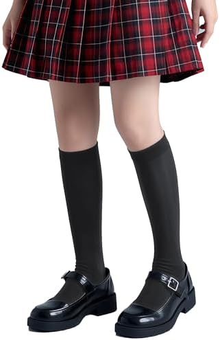 Forony Unisex Girls Kids Youth Soft Knee High Socks 6-12 Years Old Combed Cotton Anti Odor 3 Pack School Uniform