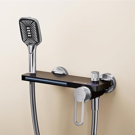 Modern Chrome WallMounted Waterfall Bath Taps with Shower AttachmentLuxury Mixer for Elegant Bathroom Tub Filler & Chic Experience