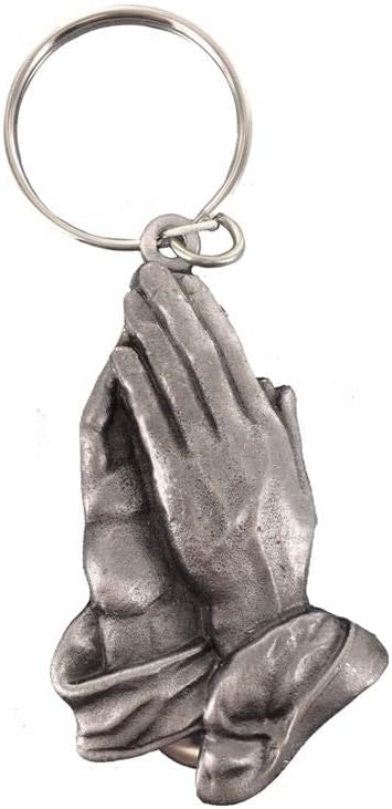 Extel Pewter Serenity Praying Hands Key Chain