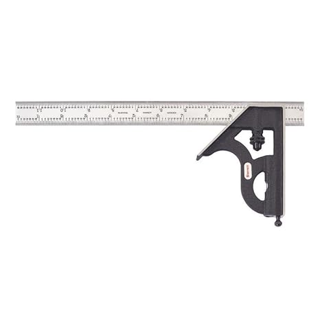 Starrett Steel Combination Square with Square Head, 12" Blade Length