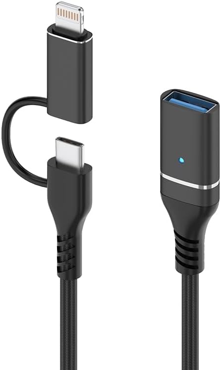Coverzone 2 in 1 5Gbps Type-C and 8 Pin to USB 3.0 OTG Adapter Phone and Notebook Compatible ADS-619
