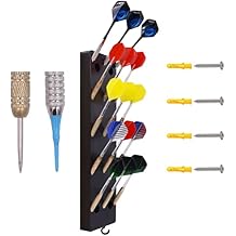 YYST Dart Holder Wall Mount/Stand/Caddy/Display Rack Storage -Plastic -Hold 15 Steel or Soft Tip Darts W Screws -No Darts Included