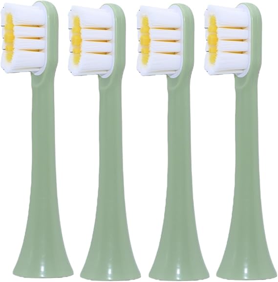 Electric Toothbrush Accessory Toothbrush Head. Compatible for SOOCAS X3U/D3/X5/X3/X1/V1/V5/X3Pro/D2 Electric Toothbrush(4PCS Green)