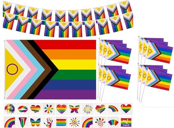 Pride Decorations Large Pride Flag, Pride Decorations Accessories Set, LGBTQ Decorations for Home Garden Balcony Bar Parade Holiday Pride Month Outdoor