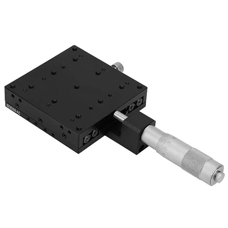 Keenso 80 * 80mm X Linear Stage, X Micrometer Manual Sliding Table for Optical Instruments,Measuring Devices,Semiconductor