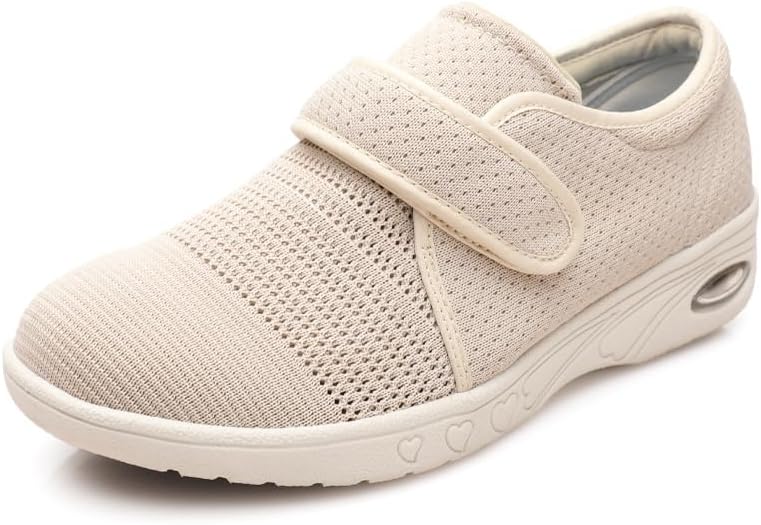 Women's Diabetic Shoes Width Wide Shoe for Elderly Women Adjustable Closure Breathable Lightweight Non Slip for Swollen Feet Edema Widening Walking Shoes