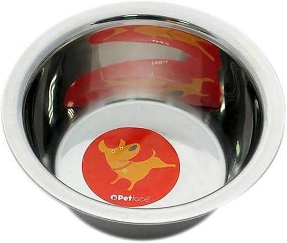 Petface Stainless Steel Non-Slip Dog Bowl, Small, 14 cm (Pack of 1)