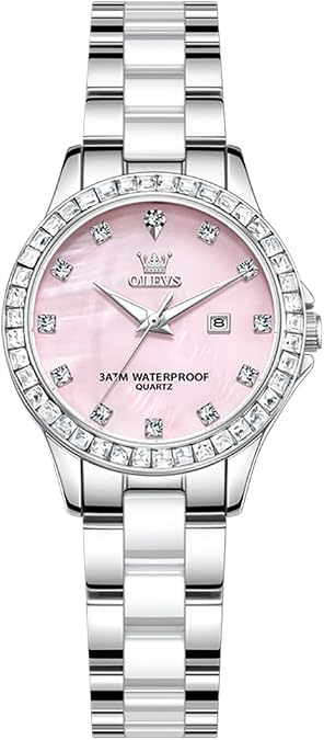 OLEVS Women Watch Analog Smal Quartz Gold/SilverStainless Steel Business Luminous Date Ladies Watch