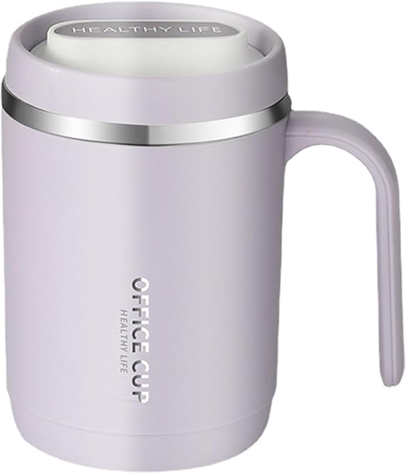 Thermal Travel Coffee Mug - Insulated Cup 500ml - Stainless Steel Mug with Handle - Travel Coffee Tumbler for Cold & Hot Drinks, Thermal Water Bottle Tea Cup Home Office Outdoor
