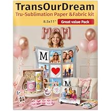 TransOurDream CoCo Sublimation Kit for Cotton & Dark Fabric Multi-Surface Transfer Supplies | 5 Sheets Sublimation Paper+5 Sheets Silky Fabric for DIY Gifts, Home Crafts & Small Business Customization