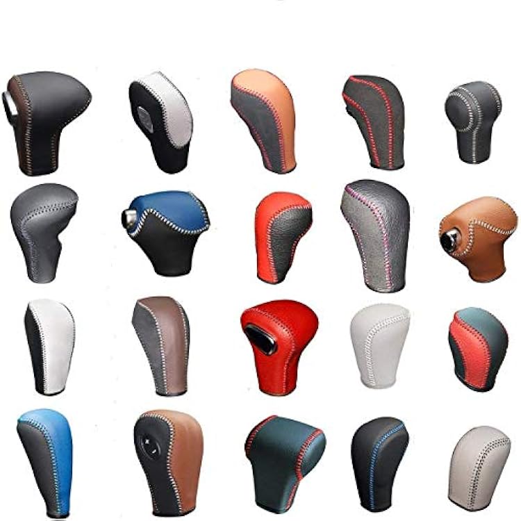 JI Loncky Leather Gear Shift Knob Cover for Volvo S60 2011-2012 & S80 2007-2012 & V70 2008-2010 & XC60 2010-2012 & XC70 2008-2012 Accessories