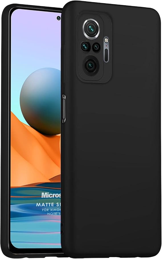 Microsonic Matte Silicone Xiaomi Redmi Note 10 Pro Max için Kılıf Siyah [Redmi Note 10 Pro Max ile Uyumlu Kılıf - Siyah]