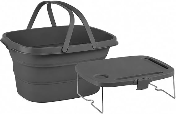 Orret Home Katlanabilir Piknik Sepeti ve Mini Masa Seti 21 Litre Kapasiteli Ergonomik Taşıma Kulplu Katlanır Piknik Çantası Kamp Sepeti Çok Amaçlı Saklama Sepeti Taşınabilir Masa Piknik Organizeri